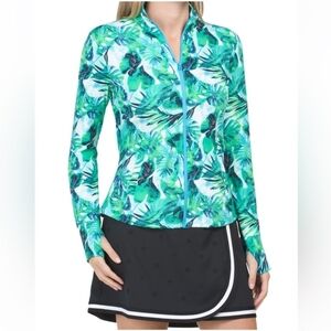 NWT TOMMY BAHAMA AZURE LAGOON Long Sleeve Mock Popover Full Zip Golf Shirt Sz S